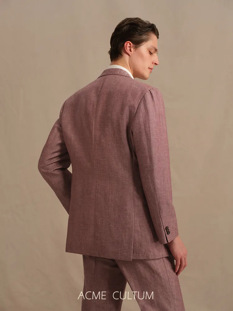 Dusty Rose Wool-Linen Suit