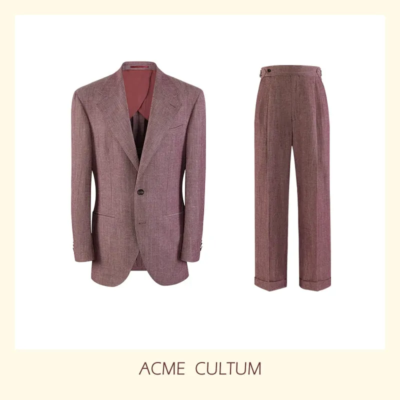 Dusty Rose Wool-Linen Suit