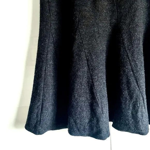 Eileen Fisher Wool Knit Textured Midi Flare Godet Skirt Size S EUC