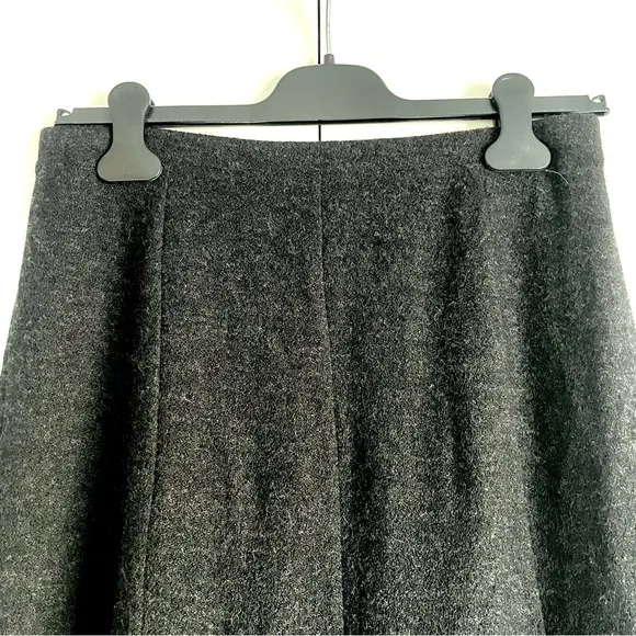 Eileen Fisher Wool Knit Textured Midi Flare Godet Skirt Size S EUC