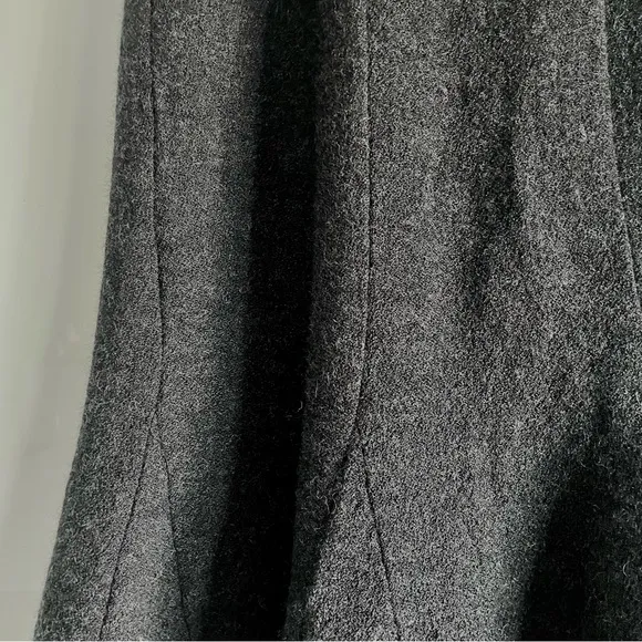 Eileen Fisher Wool Knit Textured Midi Flare Godet Skirt Size S EUC