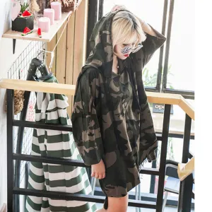 Fashion Killa Hoodie Dress Womens Sweatshirts Hoodies Cotton Women Dress Long Sleeves Hooded Camo Loose Casual Long Dresses