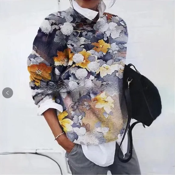 Fashionable floral sweater