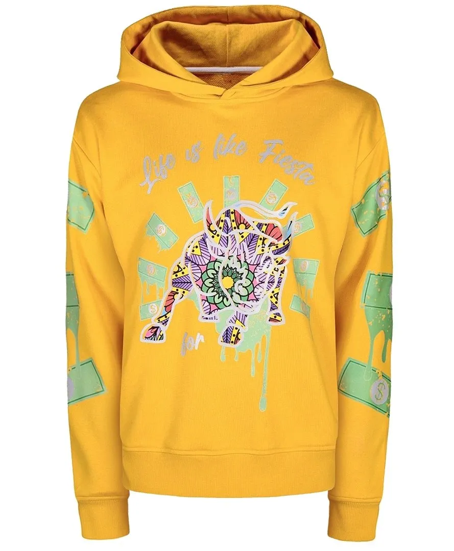Fiesta Bull Reflective Affirmation Hoodie - Yellow