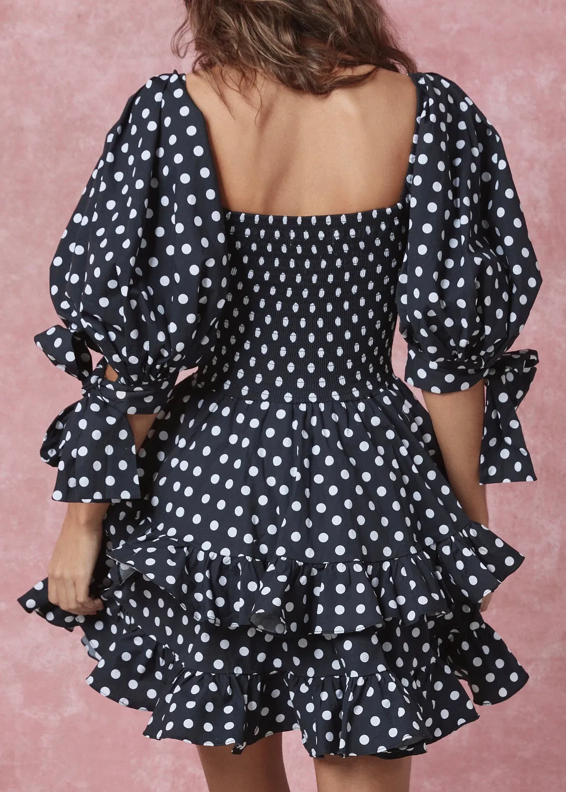 Finley Dress (Black White Polkadot)