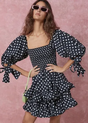 Finley Dress (Black White Polkadot)