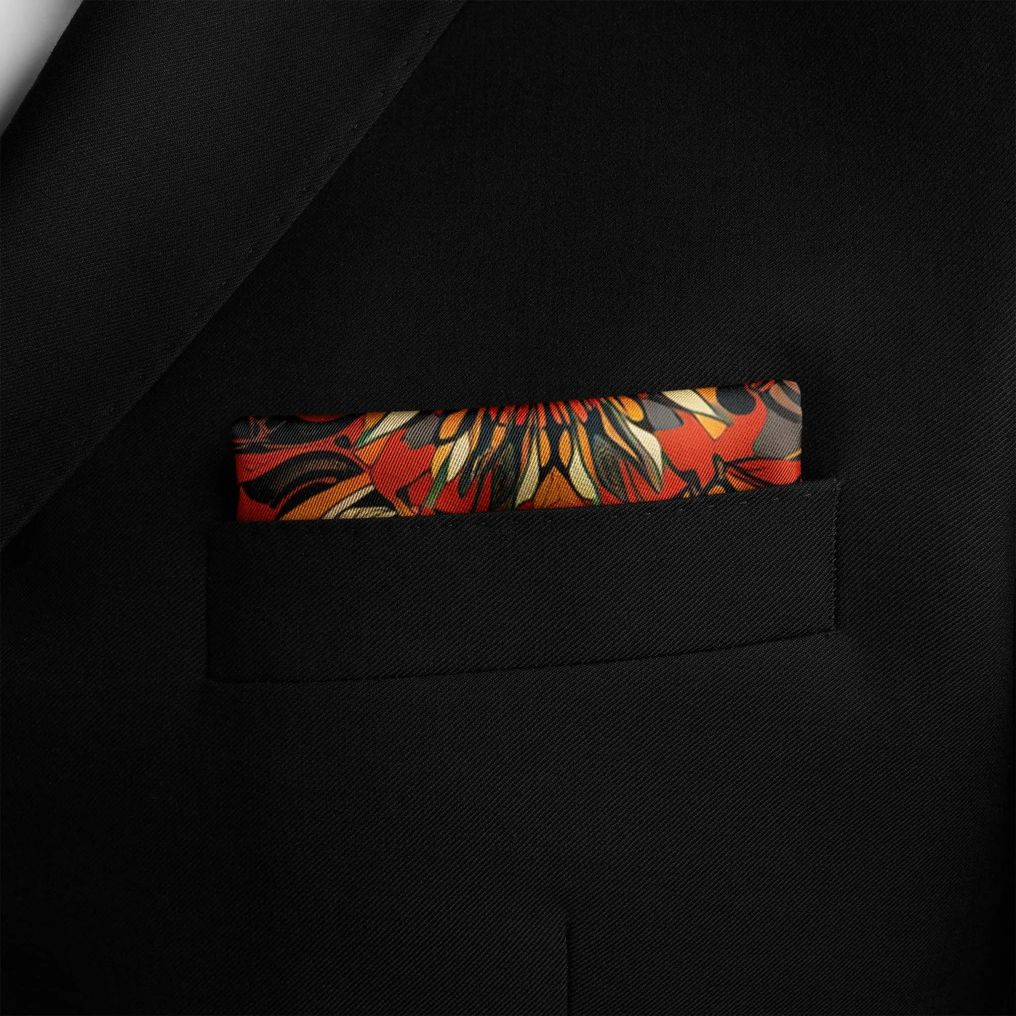 FIRE DRAGON SILK POCKET SQUARE