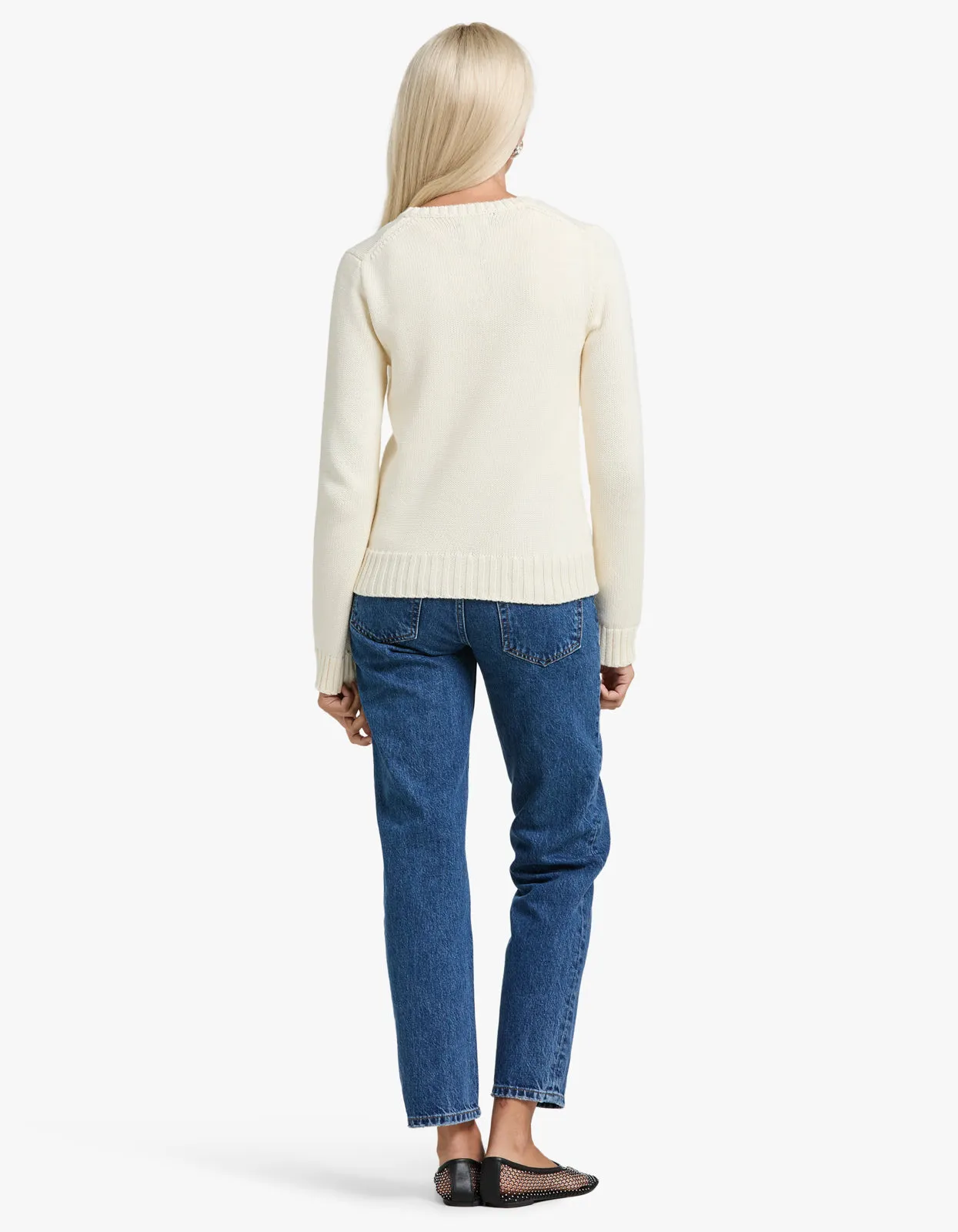 Flag Cn Long Sleeve Pullover - Cream