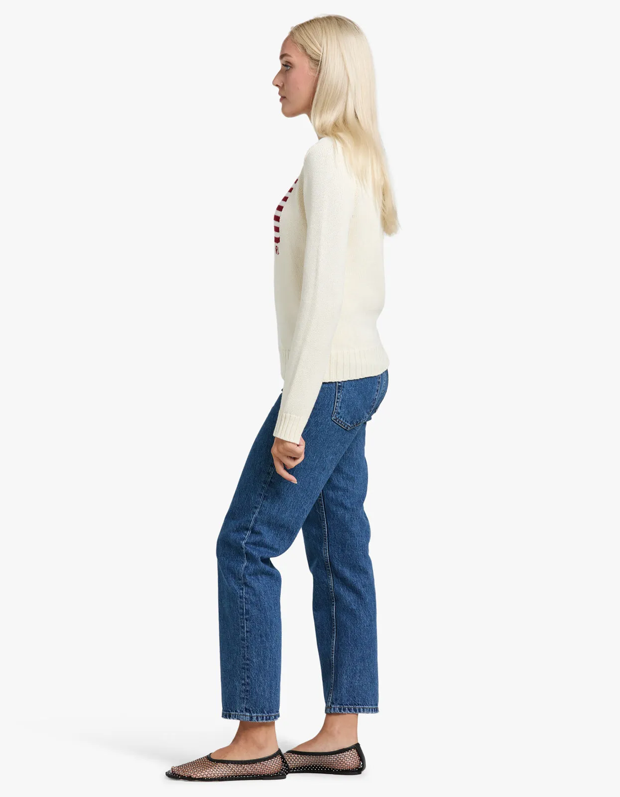 Flag Cn Long Sleeve Pullover - Cream