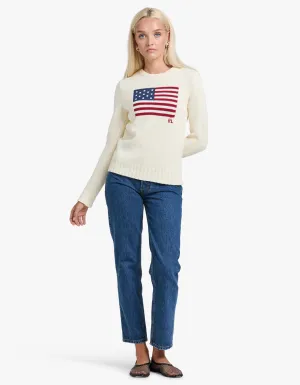 Flag Cn Long Sleeve Pullover - Cream