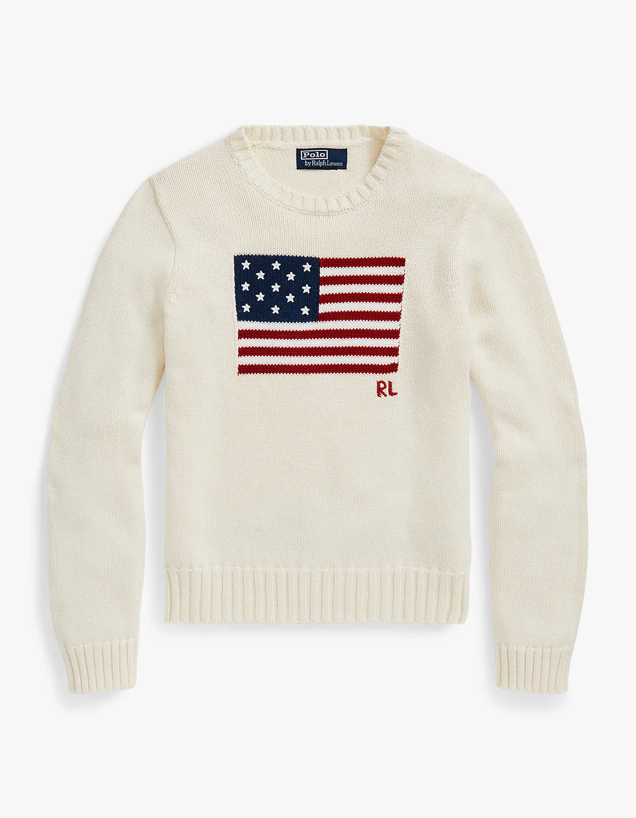 Flag Cn Long Sleeve Pullover - Cream