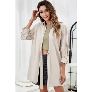 Flirty Collared Neck Cutout Shacket for Effortless Style