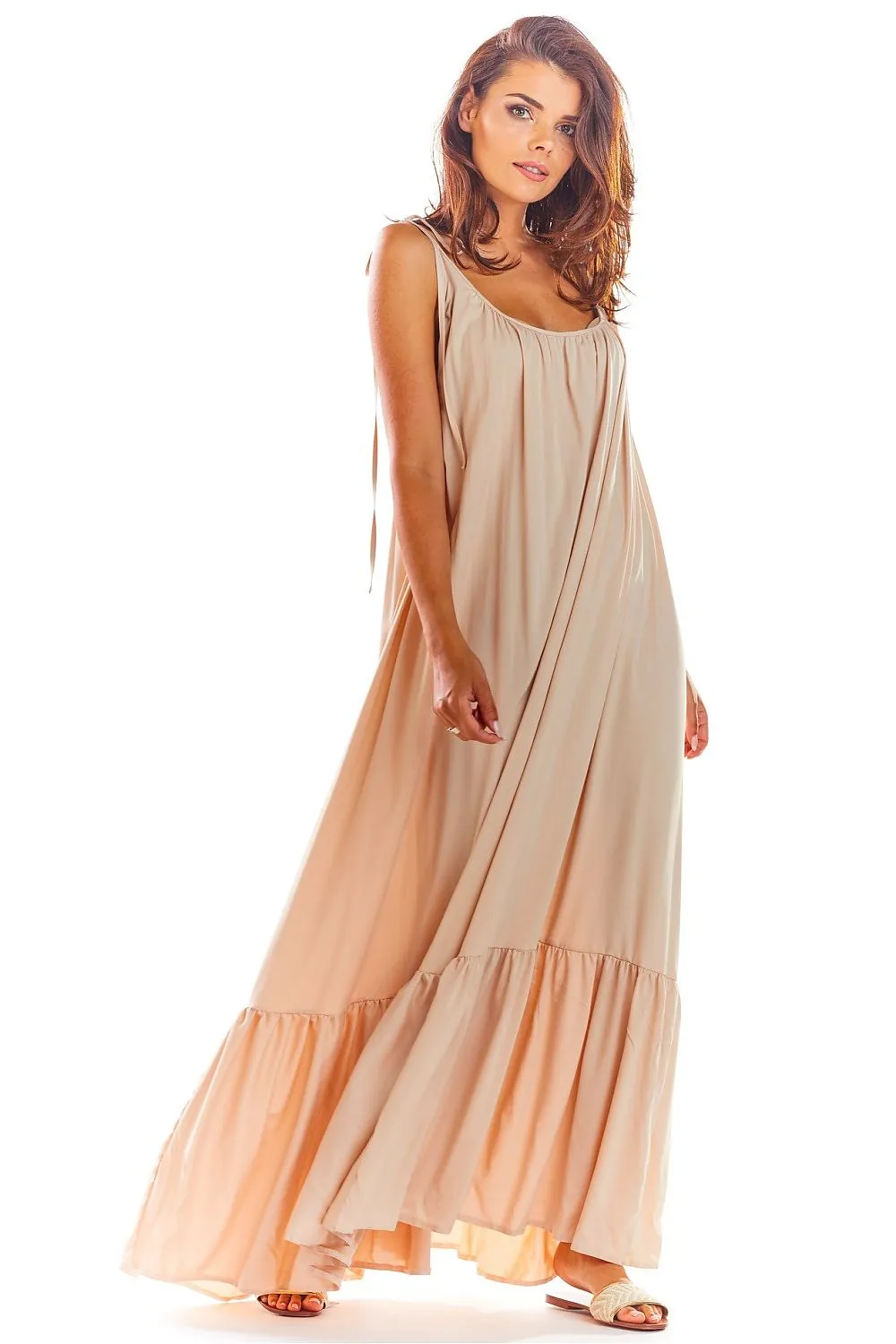 Flouncy Back-Neckline Oversized Dress