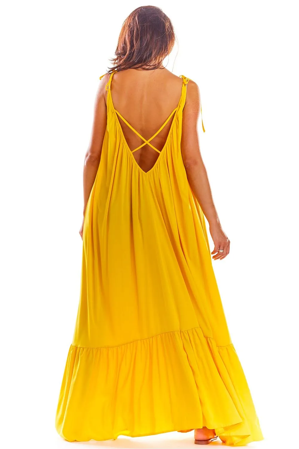 Flouncy Back-Neckline Oversized Dress
