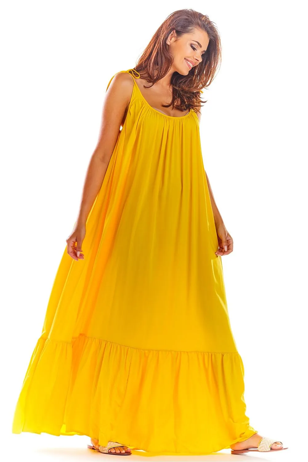 Flouncy Back-Neckline Oversized Dress