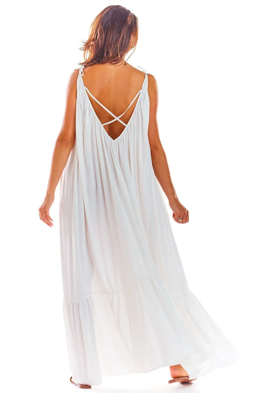 Flouncy Back-Neckline Oversized Dress