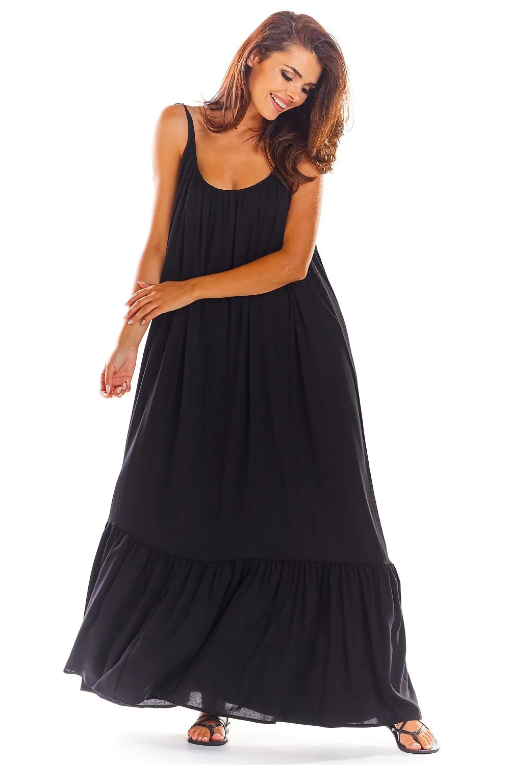 Flouncy Back-Neckline Oversized Dress