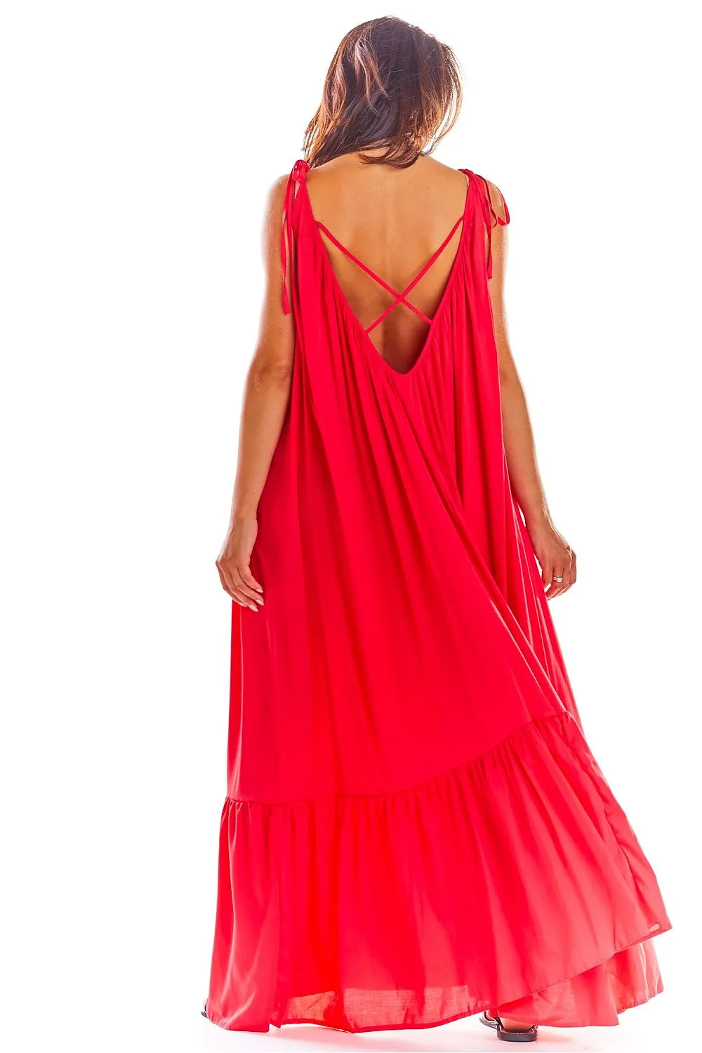 Flouncy Back-Neckline Oversized Dress