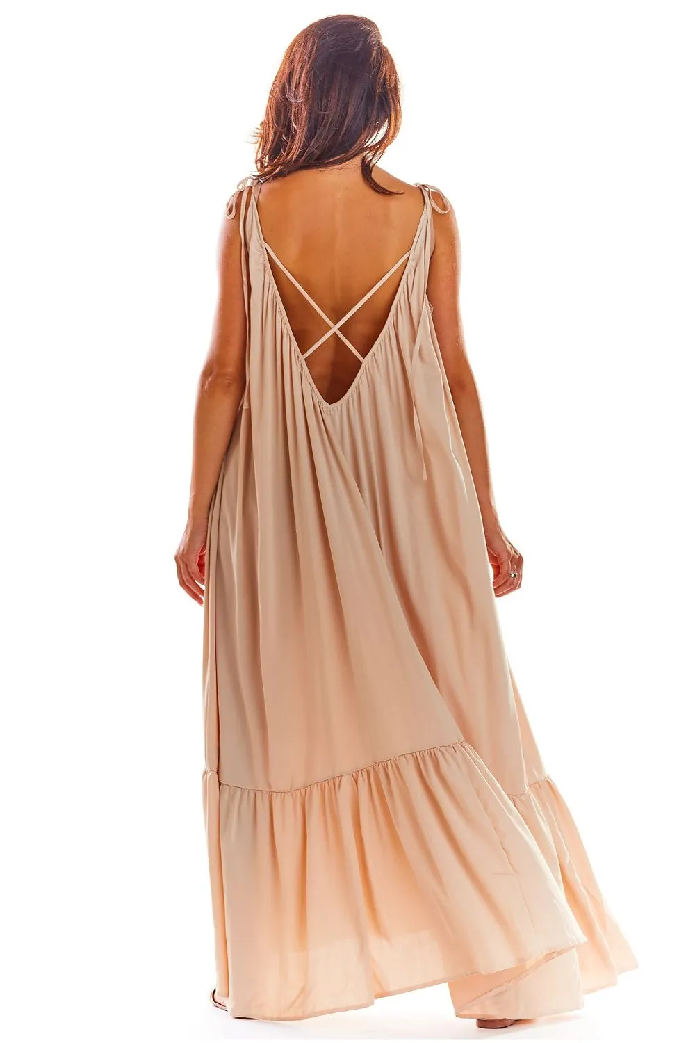 Flouncy Back-Neckline Oversized Dress