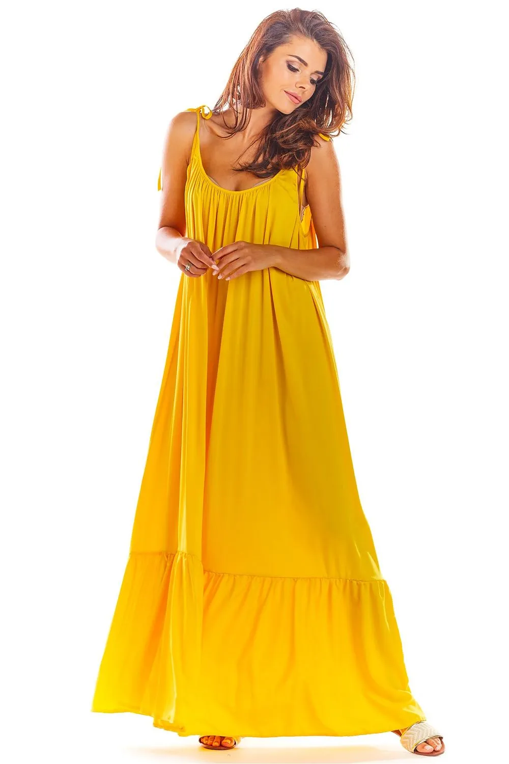 Flouncy Back-Neckline Oversized Dress