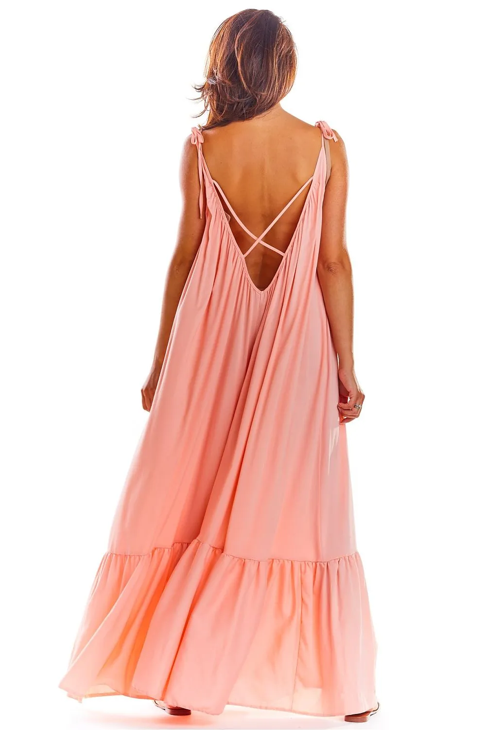 Flouncy Back-Neckline Oversized Dress