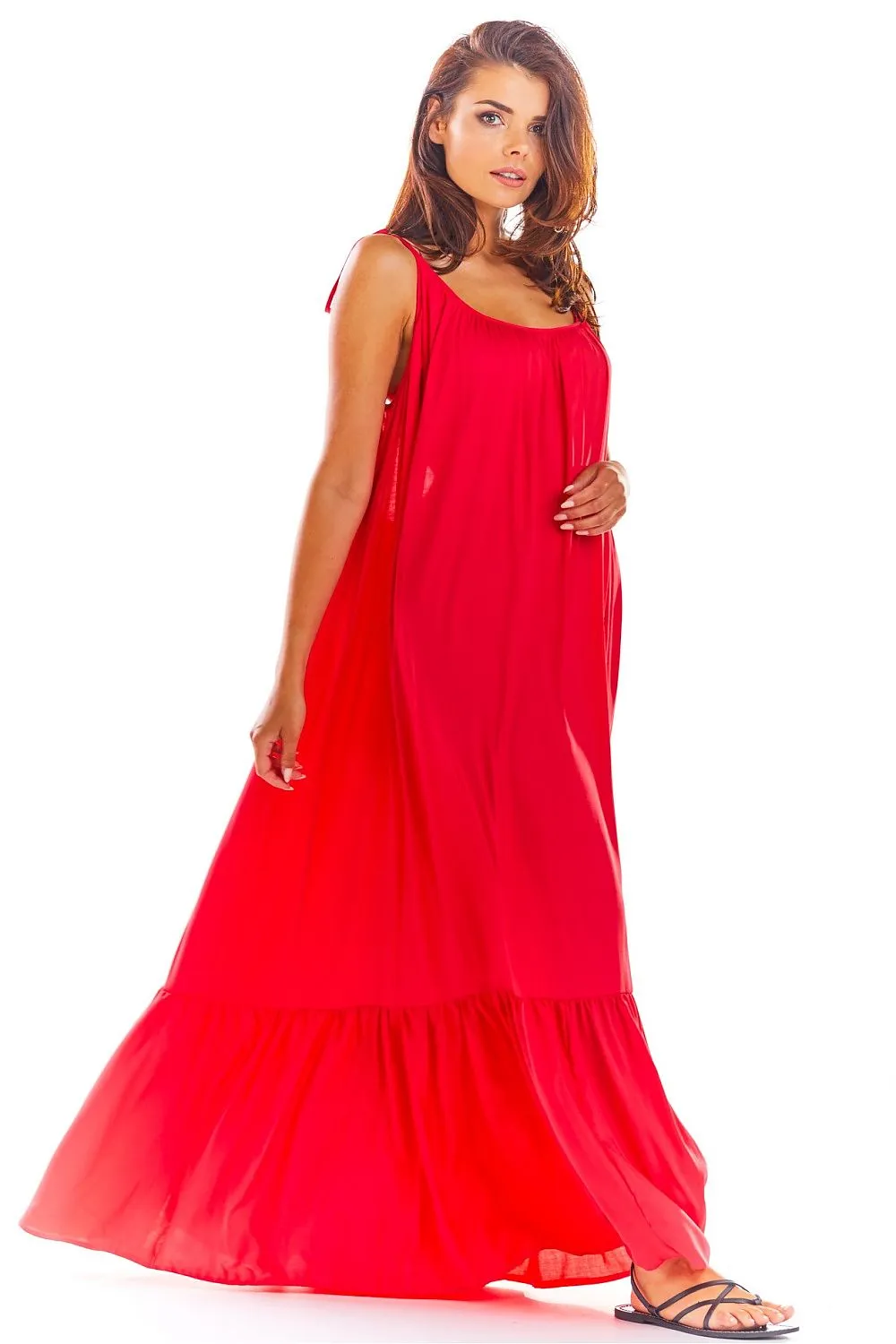 Flouncy Back-Neckline Oversized Dress