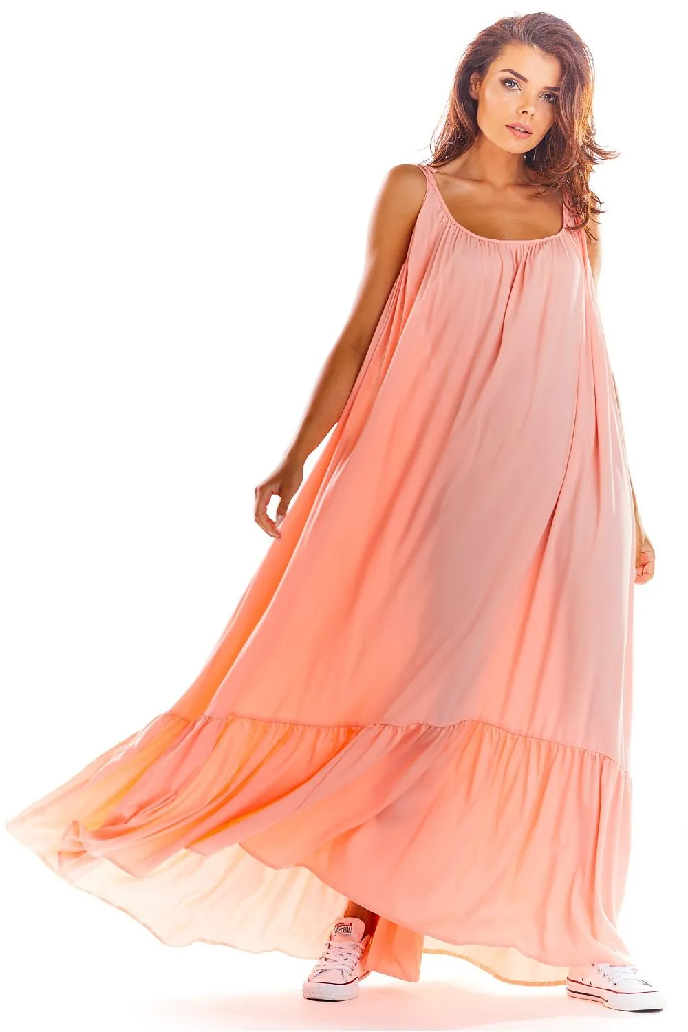Flouncy Back-Neckline Oversized Dress