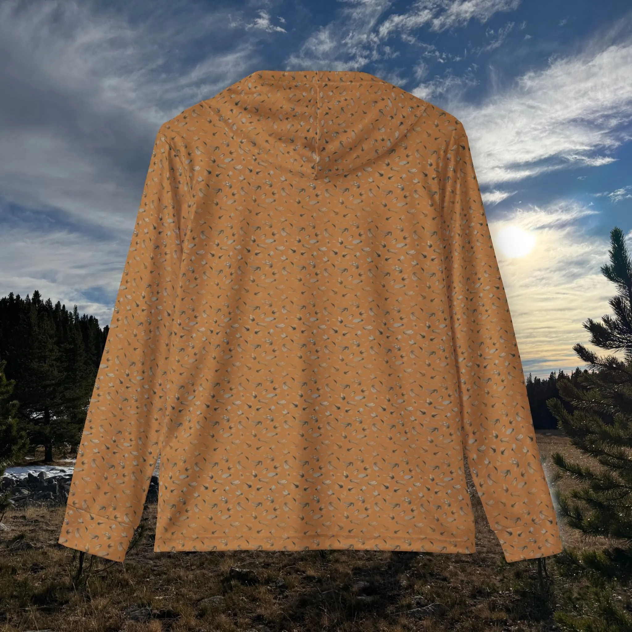 Fly Pattern Light Brown Lightweight Performance Sun Shirt