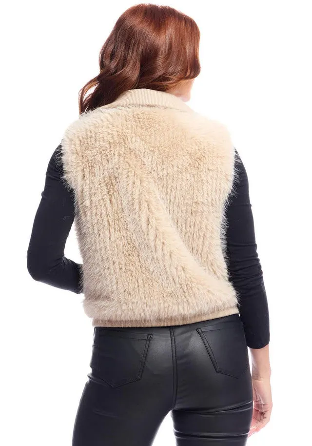 Fox Faux Fur Parkside Zip Vest - Champagne