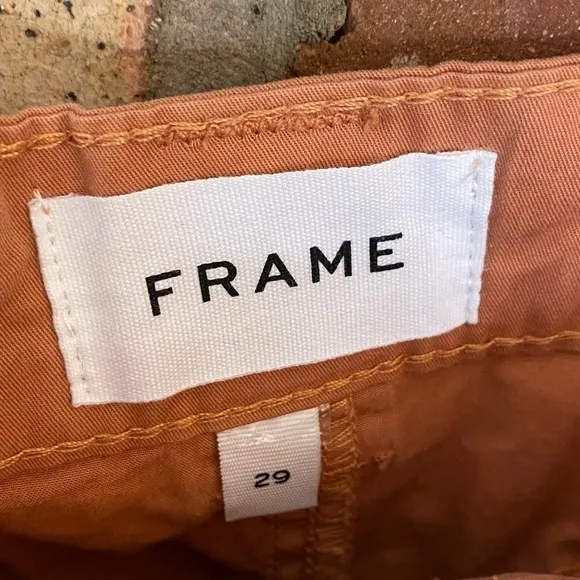 Frame Fluid Twill Rolled CuffCotton Shorts Size 29 Pumpkin Spice NWT