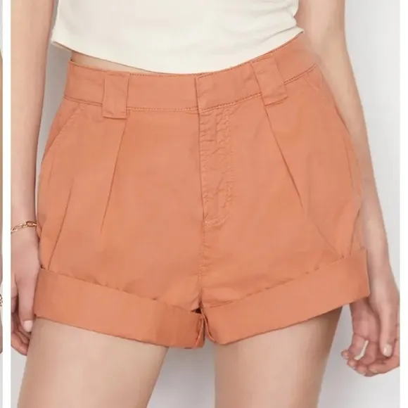 Frame Fluid Twill Rolled CuffCotton Shorts Size 29 Pumpkin Spice NWT