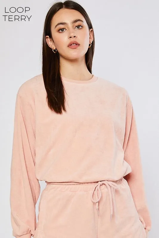 French Terry Sweatshirt & Shorts Lounge Set