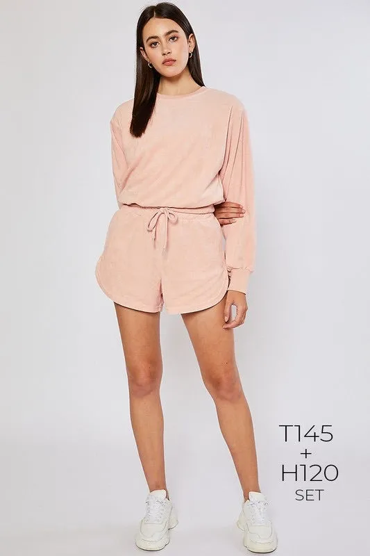 French Terry Sweatshirt & Shorts Lounge Set