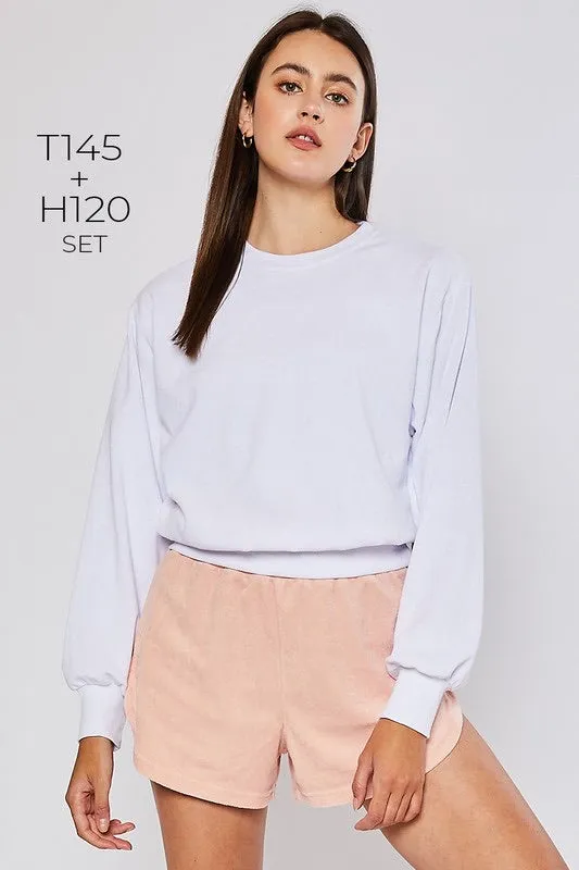 French Terry Sweatshirt & Shorts Lounge Set