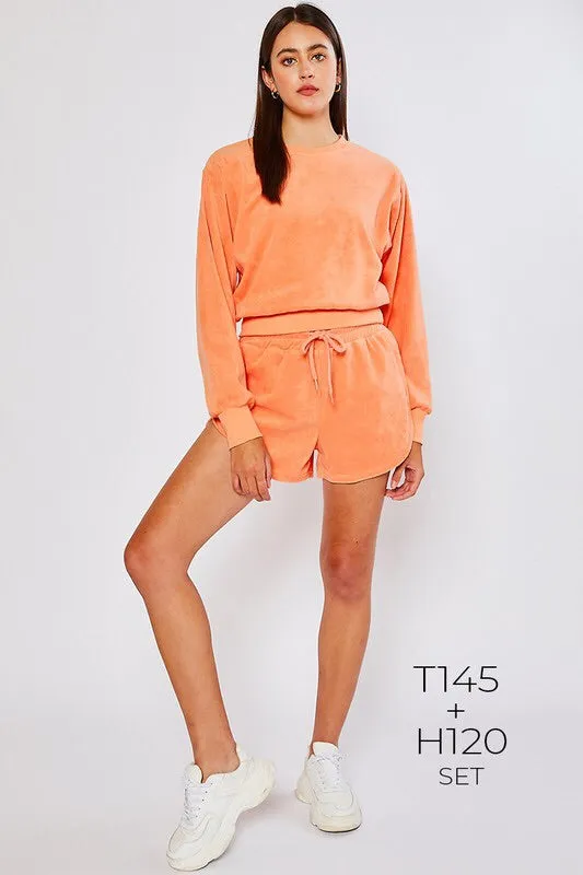 French Terry Sweatshirt & Shorts Lounge Set