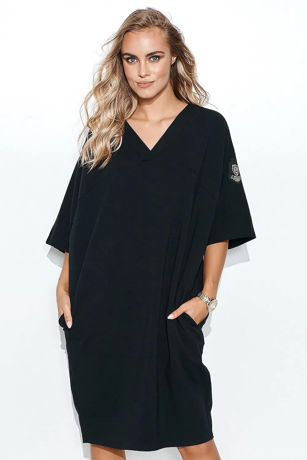 Geometric Cut Oversized Sweatshirt Dress
