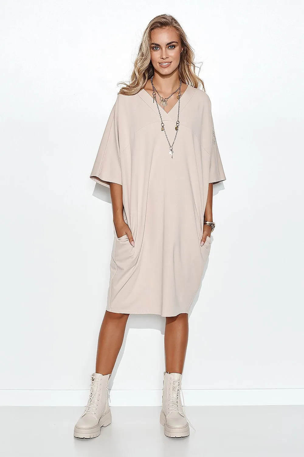 Geometric Cut Oversized Sweatshirt Dress