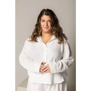 GIRL CRUSH TEXTURED ORGANIC COTTON SHIRT WHITE