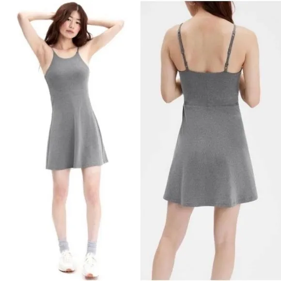 Girlfriend Collective Naomi Workout Athletic Dress Plus Sz 5X Ash Gray SFP 50 