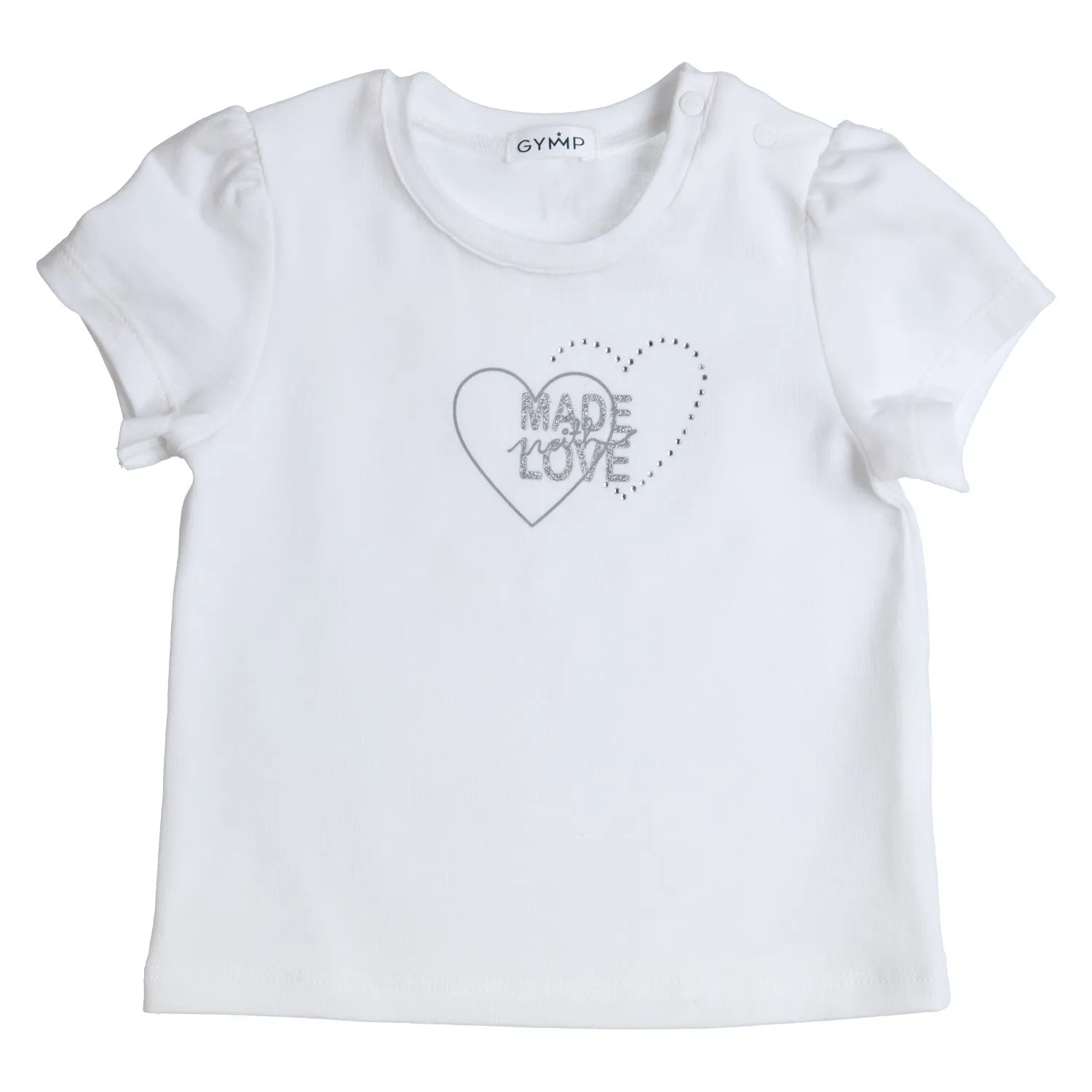 Girls Super Soft White "Made With Love" T Shirt