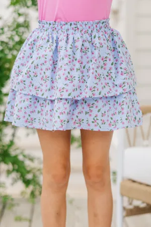 Girls: The Sarah Beth Blue Gingham Skort