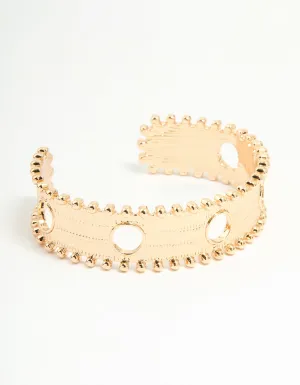 Gold Textured Cutout Wrist Cuff
