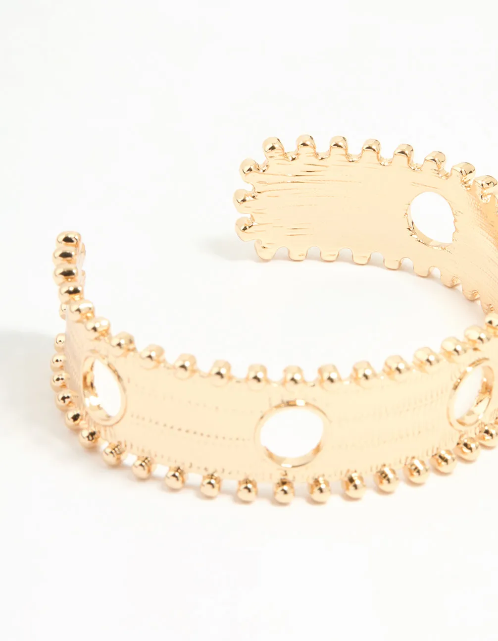 Gold Textured Cutout Wrist Cuff