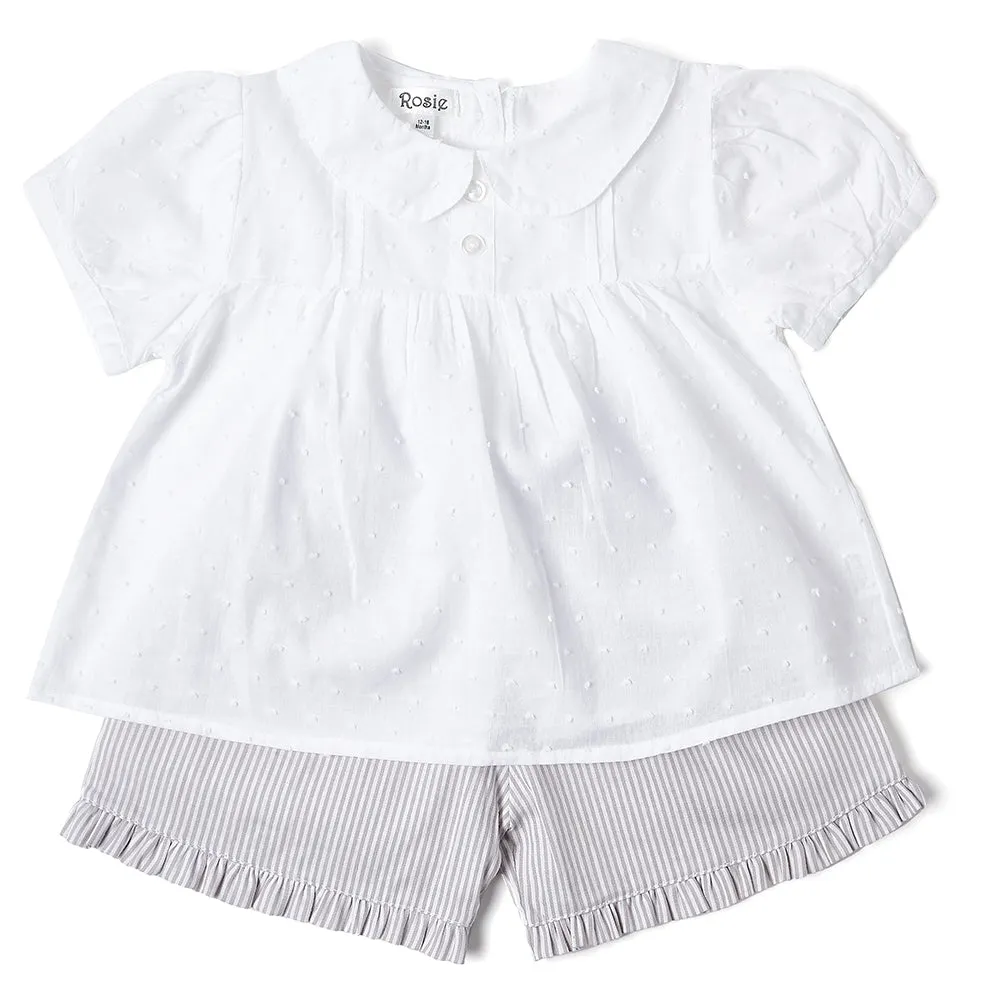 Grace Stripey Shorts Grey
