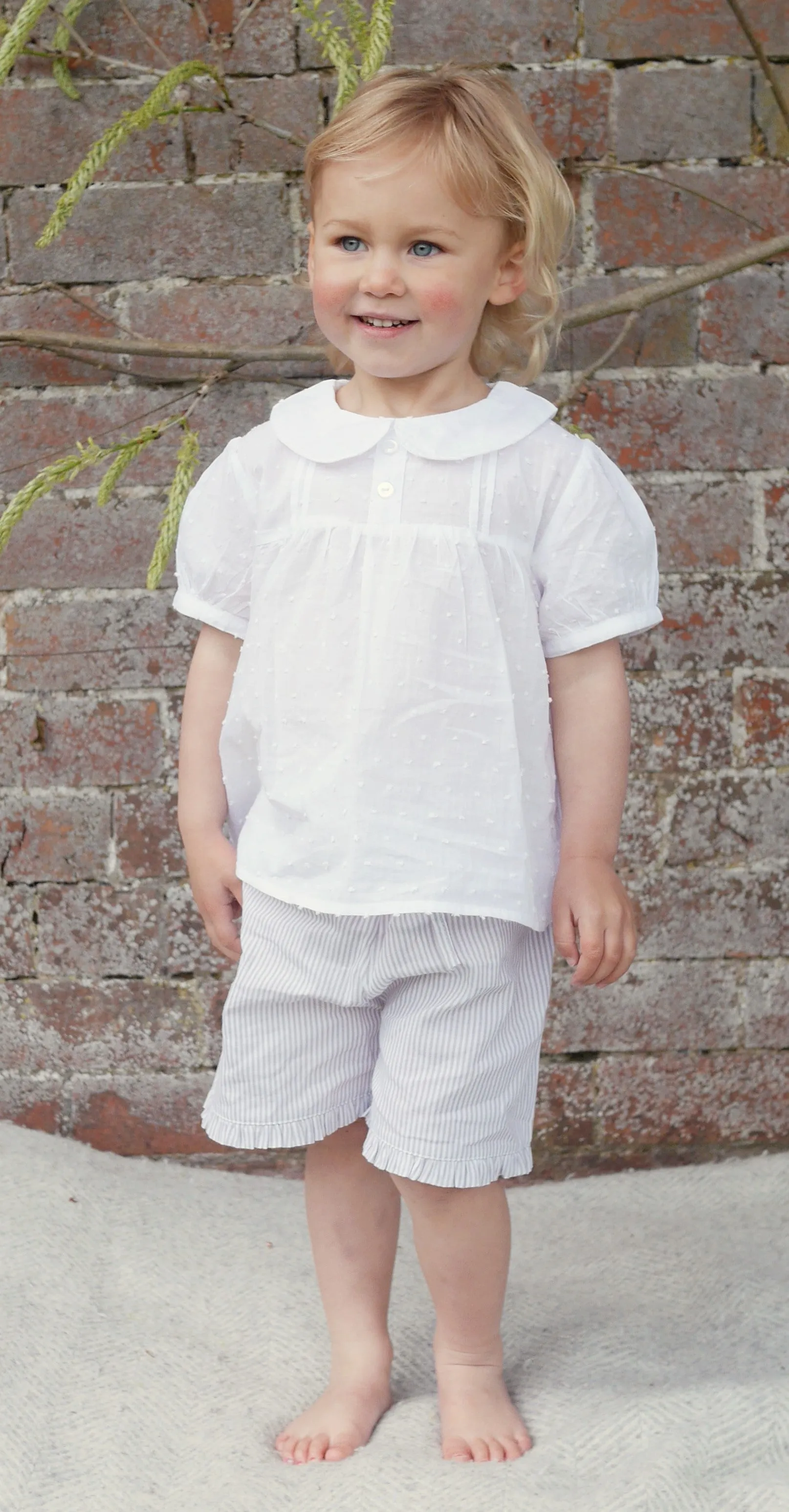 Grace Stripey Shorts Grey
