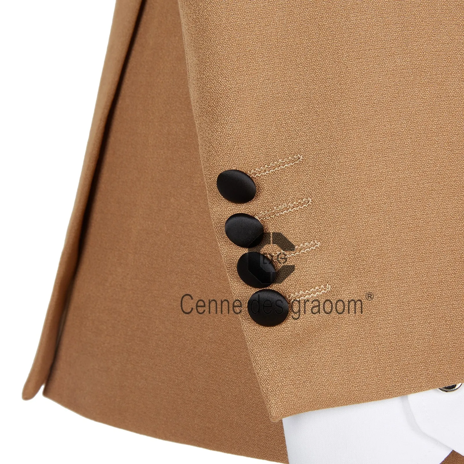 GRAOOM LATEST COAT DESIGN MEN SUITS TAILOR-MADE TUXEDO 2 PIECES KHAKI BLAZERS WEDDING PARTY SINGER GROOM COSTUME HOMME