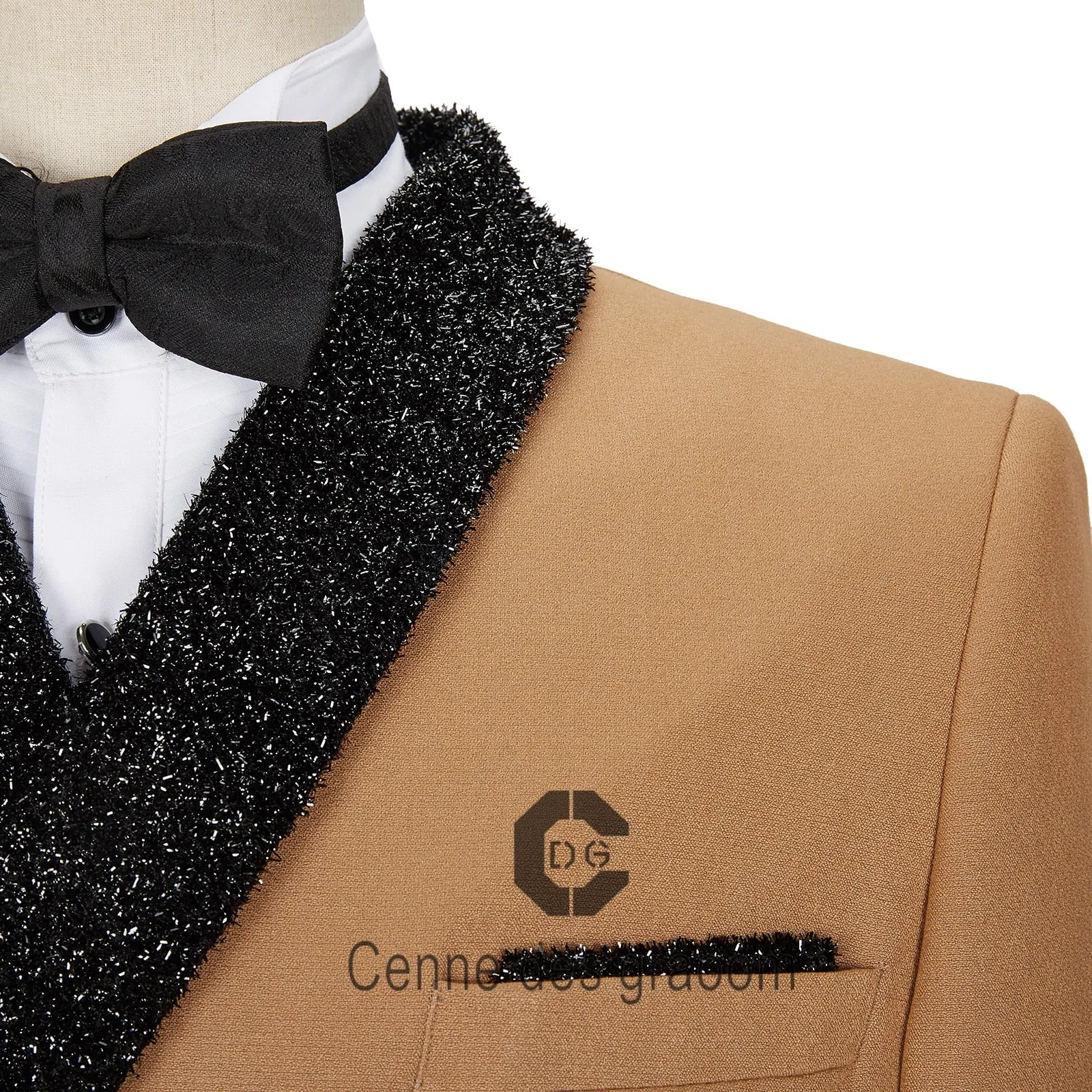 GRAOOM LATEST COAT DESIGN MEN SUITS TAILOR-MADE TUXEDO 2 PIECES KHAKI BLAZERS WEDDING PARTY SINGER GROOM COSTUME HOMME