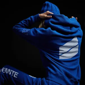 Graphic Pullover Hoodie - Royal Blue/White