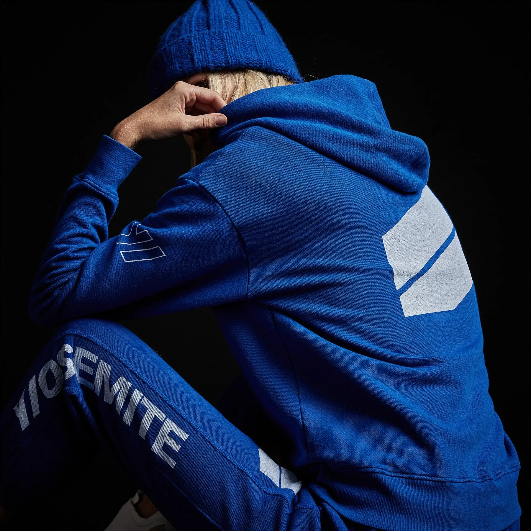 Graphic Pullover Hoodie - Royal Blue/White