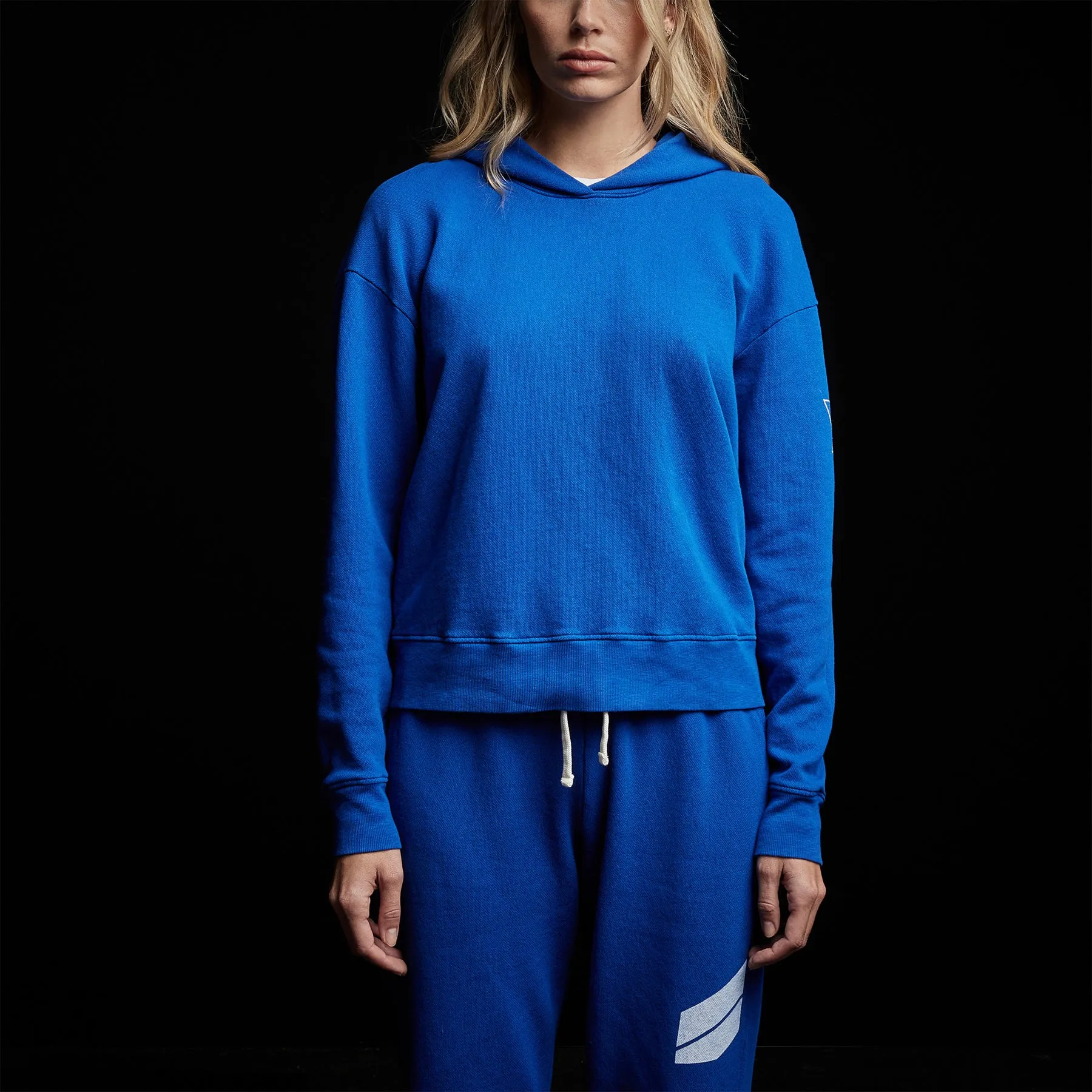 Graphic Pullover Hoodie - Royal Blue/White